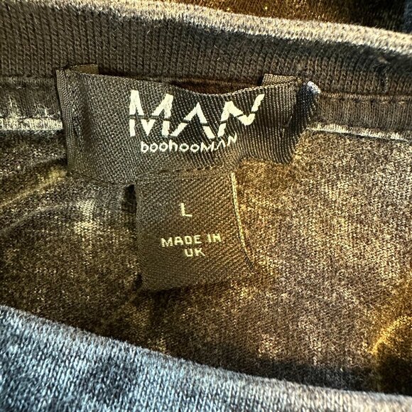 BoohooMAN Mens Worldwide Graphic Short Sleeve Tee Acid Wash Size L - Picture 6 of 6